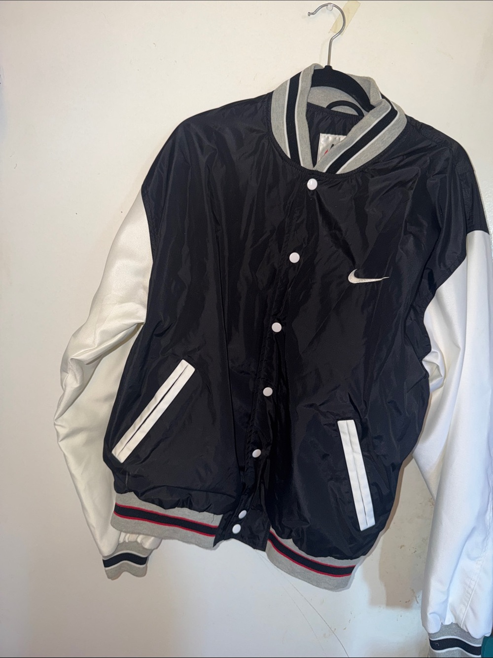Nike Black and White Retro Varsity Jacket